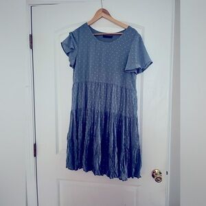 Mikarose Blue Polka Dot Babydoll Dress